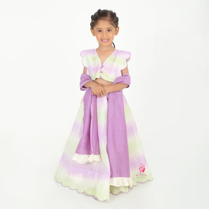 Lavender Shaded Lehenga Set - EIARAA STUDIO
