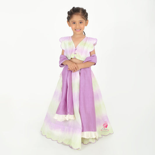 Lavender Shaded Lehenga Set - EIARAA STUDIO